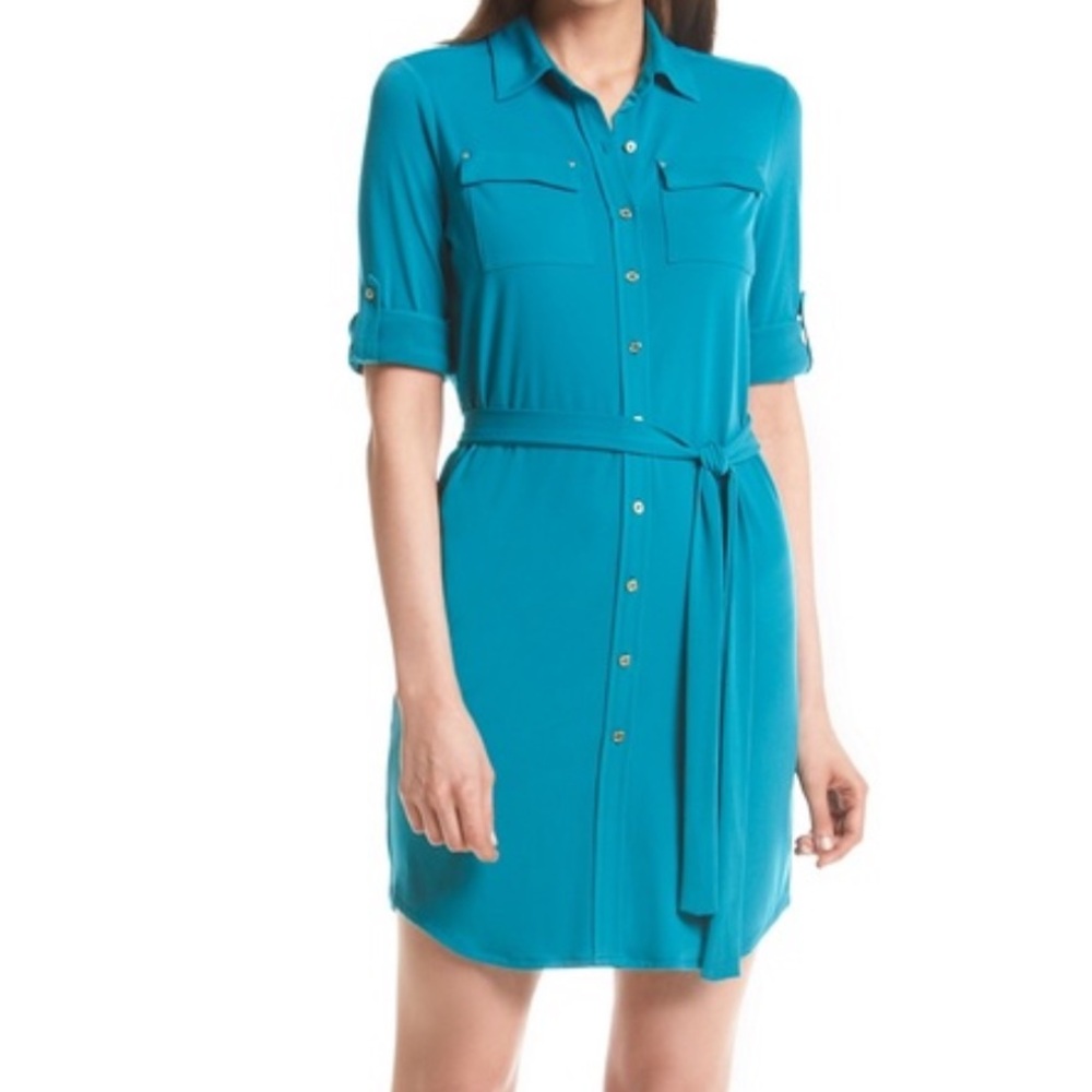 Calvin Klein shirt dress with belt size 8